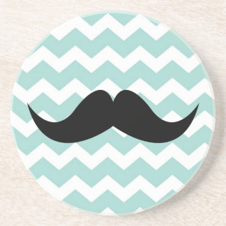 Posavasos De Arenisca Piedra de bigote azul de chevron sediento de areni