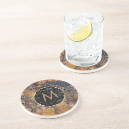 Posavasos De Arenisca Piedra De Mármol Marrón Y Negro