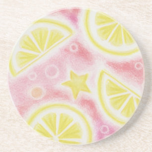 Posavasos De Arenisca Piedra de montaña rusa rosa Lemonade