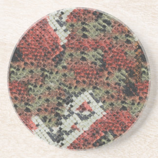 Posavasos De Arenisca Piel de serpiente de coral rojo y negro