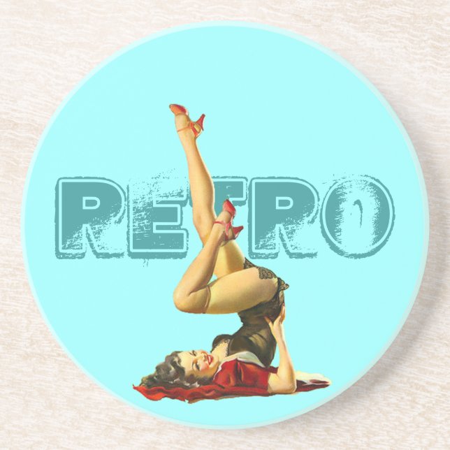 Posavasos De Arenisca Pin retro para arriba (Frente)