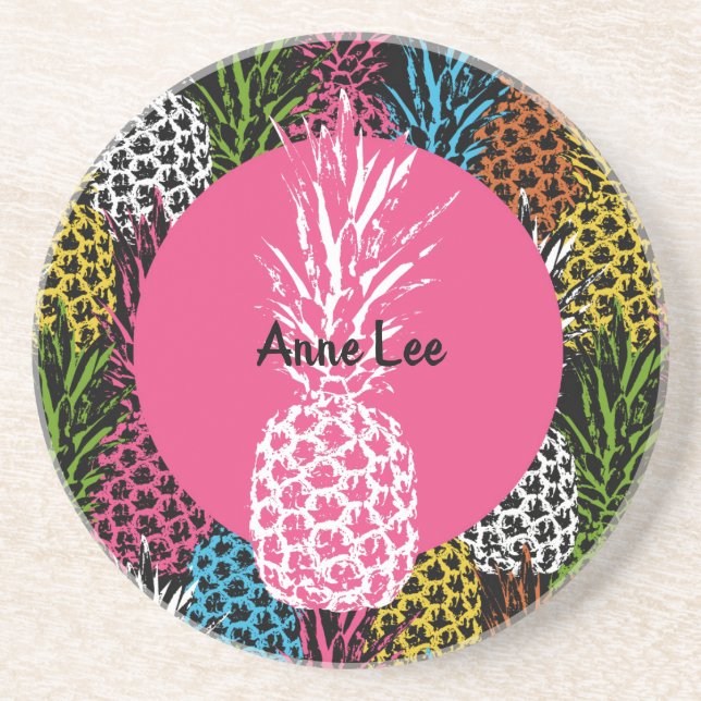 Posavasos De Arenisca Piña Salvaje y Dulce (Frente)