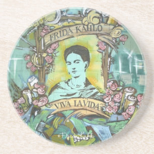 Posavasos De Arenisca Pintada de Frida Kahlo