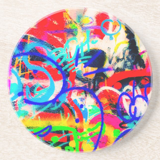Posavasos De Arenisca Pintada loca (Frente)