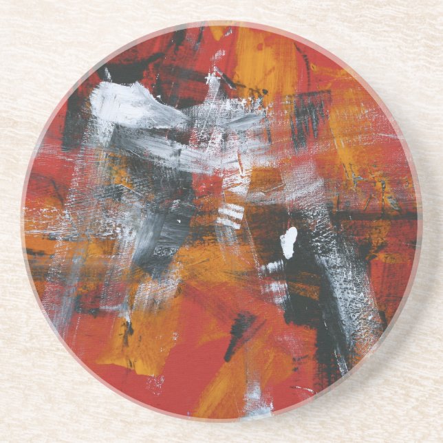 Posavasos De Arenisca Pintura abstracta 57 agitada (Frente)
