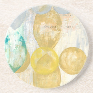 Posavasos De Arenisca Pintura abstracta moderna en papel de periódico