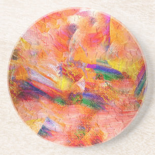 Posavasos De Arenisca Pintura abstracta puesta de sol infinita