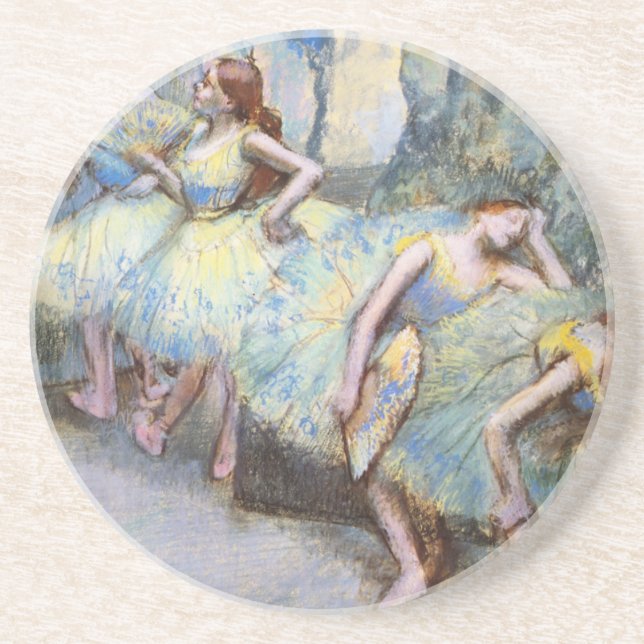 Posavasos De Arenisca Pintura de bailarinas de arte Degas Ballet (Frente)