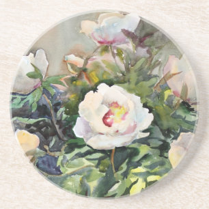 Posavasos De Arenisca Pintura de la acuarela de las flores hermosas