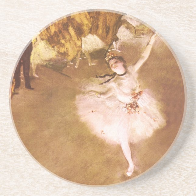 Posavasos De Arenisca Pintura estelar de bailarina de ballet Degas (Frente)