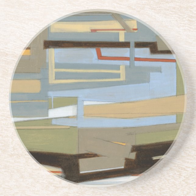 Posavasos De Arenisca Pintura moderna de libre expresión de Norman Wyatt (Frente)