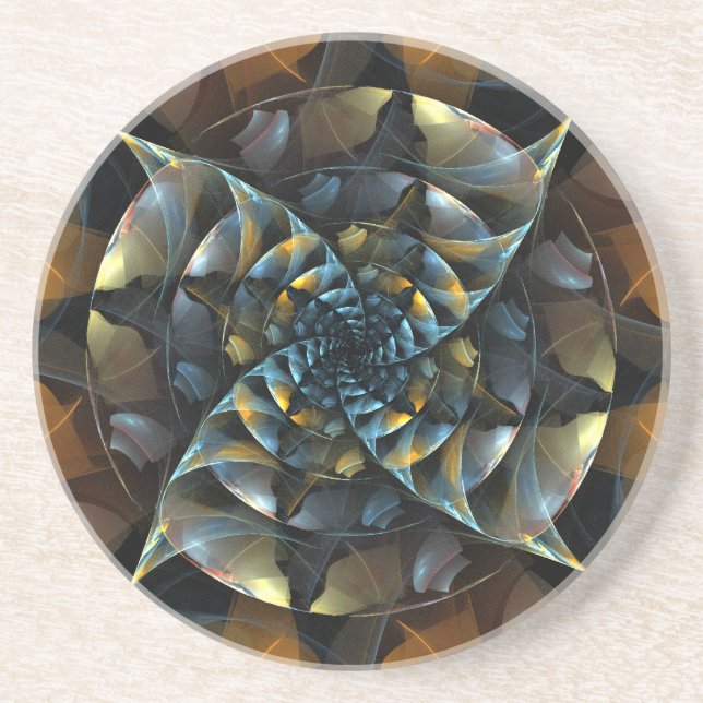 Posavasos De Arenisca PinWheel Abstrate Art Sandstone Coaster (Frente)