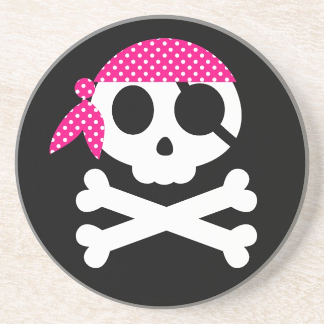 Posavasos De Arenisca Pirate Skeleton Skull Bandanna (Frente)