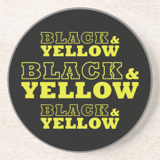 Posavasos De Arenisca Pittsburgh Fútbol Negro y Amarillo