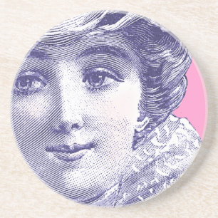 Posavasos De Arenisca Placa de moda del vintage de la belleza de la