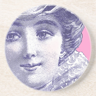 Posavasos De Arenisca Placa de moda del vintage de la belleza de la