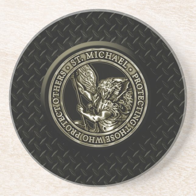 Posavasos De Arenisca Placa y St. Mike del diamante (Frente)