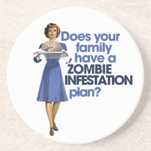 Posavasos De Arenisca Plan de Infestación Zombie
