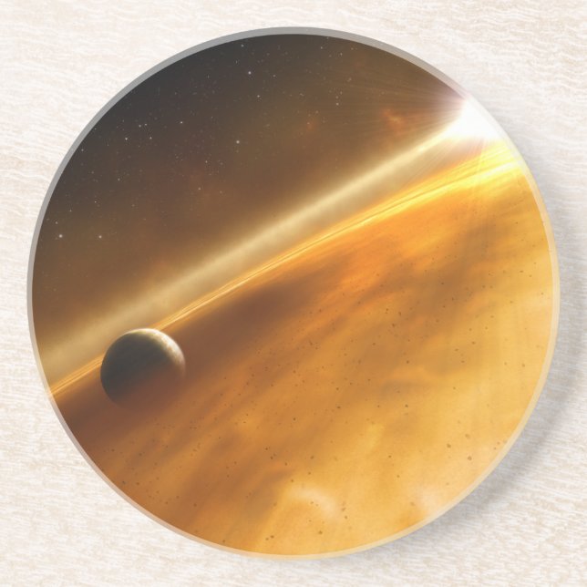 Posavasos De Arenisca Planeta Fomalhaut B Orbando una estrella (Frente)
