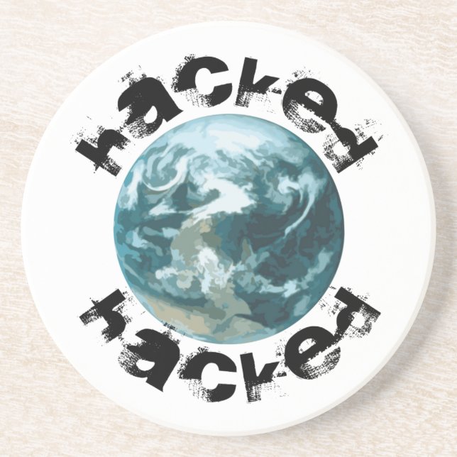 Posavasos De Arenisca Planeta Tierra hackeada (Frente)