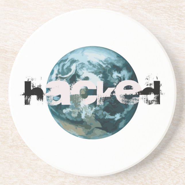 Posavasos De Arenisca Planeta Tierra hackeada (Frente)