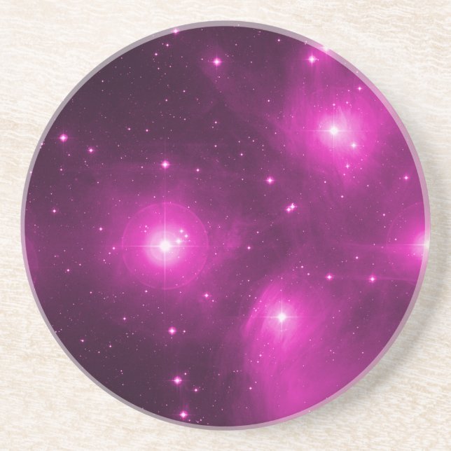 Posavasos De Arenisca Pléyades en rosa (Frente)