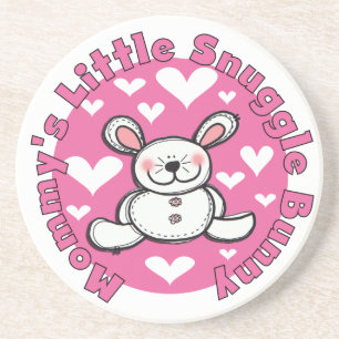 Posavasos De Arenisca Poco conejito del Snuggle de la mamá