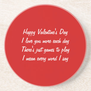Posavasos De Arenisca poema el día de San Valentín