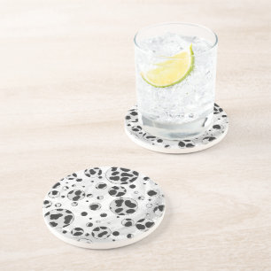 Posavasos De Arenisca Polka dálmata negro y blanco