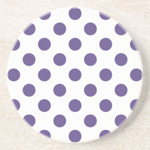 Posavasos De Arenisca Polka ultravioleta sobre blanco