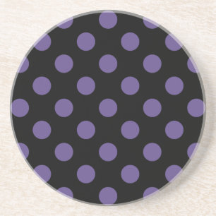 Posavasos De Arenisca Polka ultravioleta sobre negro