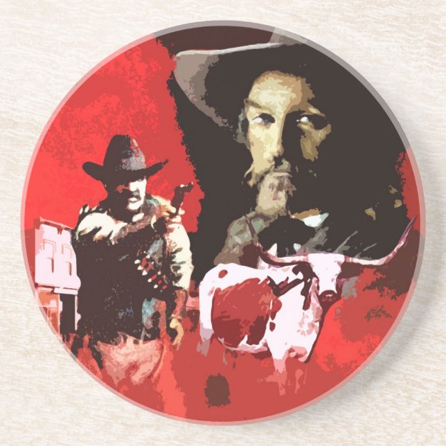 Posavasos De Arenisca Pop Art Western Coaster (Frente)