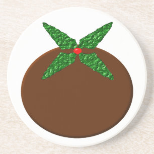Posavasos De Arenisca Portavasos de arenisca de pudín de Navidad