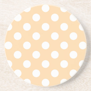 Posavasos De Arenisca Pos de polka blanca en beige