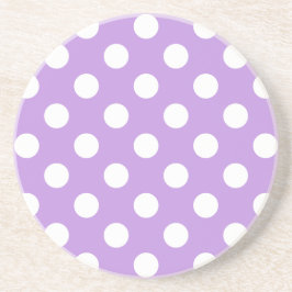 Posavasos De Arenisca Pos de polka blanca sobre lila