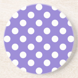 Posavasos De Arenisca Pos de polka blanco en periwinkle