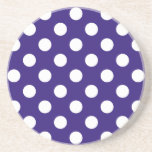 Posavasos De Arenisca Pos de polka blanco sobre azul oscuro<br><div class="desc">Pos de polka blanco sobre azul oscuro</div>