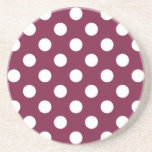 Posavasos De Arenisca Pos de polka blanco sobre burdeos<br><div class="desc">Pos de polka blanco sobre burdeos</div>