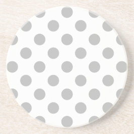Posavasos De Arenisca Pos de polka gris sobre blanco