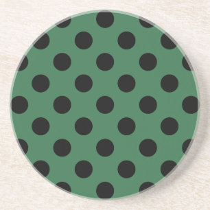 Posavasos De Arenisca Pos de polka negra en verde gelatina