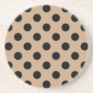 Posavasos De Arenisca Pos de polka negro en beige