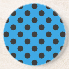 Posavasos De Arenisca Pos de polka negro sobre azul cielo
