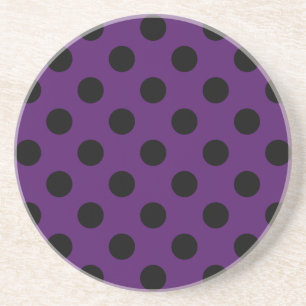 Posavasos De Arenisca Pos de polka negro sobre púrpura de ciruela