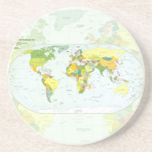 Posavasos De Arenisca Póster de Atlas Mapa Mundial Político: Decoración 