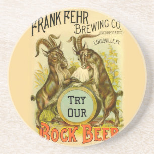 Posavasos De Arenisca Póster de cerveza Bock vintage: Salón de bar antig