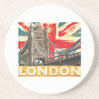 Posavasos De Arenisca Póster vintage de Londres