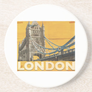 Posavasos De Arenisca Póster vintage de Londres