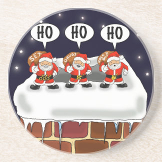 Posavasos De Arenisca Práctico de costa "ataque de los Mini-Santas" -