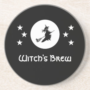 Posavasos De Arenisca Práctico de costa Bewitching de Halloween, negro