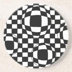 Posavasos De Arenisca Práctico de costa blanco y negro de las burbujas